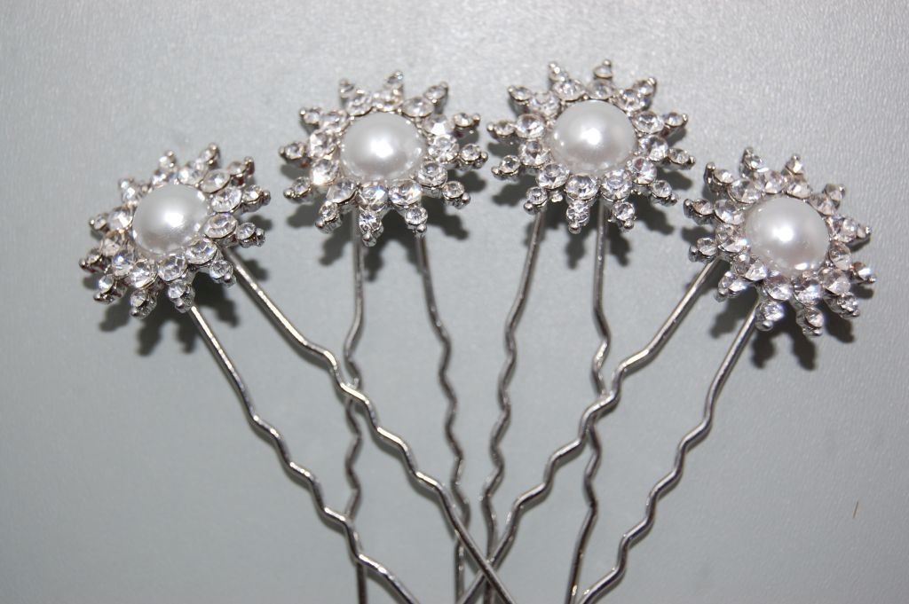 Conjunto 4 horquillas sol y perla