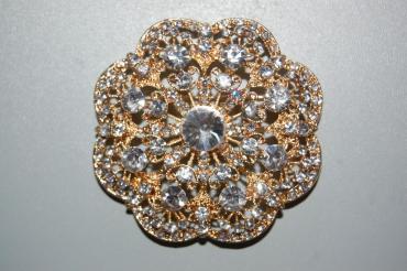 Broche - colgante Diosa oro y brillos