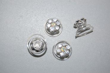 conjunto 4 flores brillos