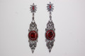 Pendientes Vidrio rojo vino