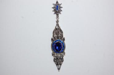 Peacock blue glass earrings