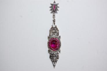 Fuchsia glass earrings