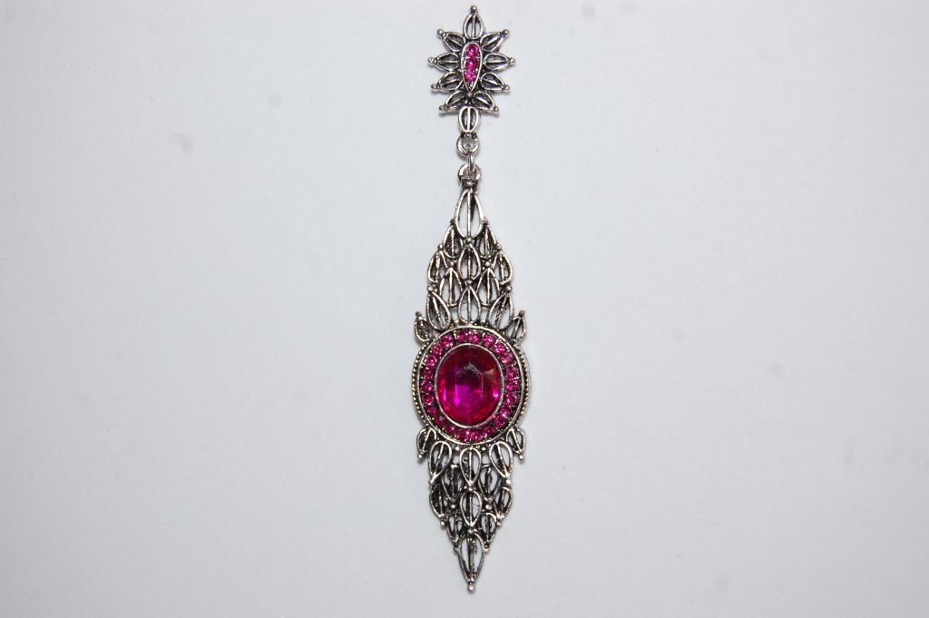 Fuchsia glass earrings