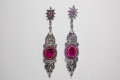 Fuchsia glass earrings