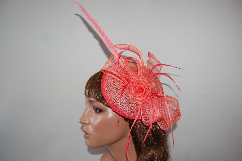 Headdress coral bridesmaid - salmon