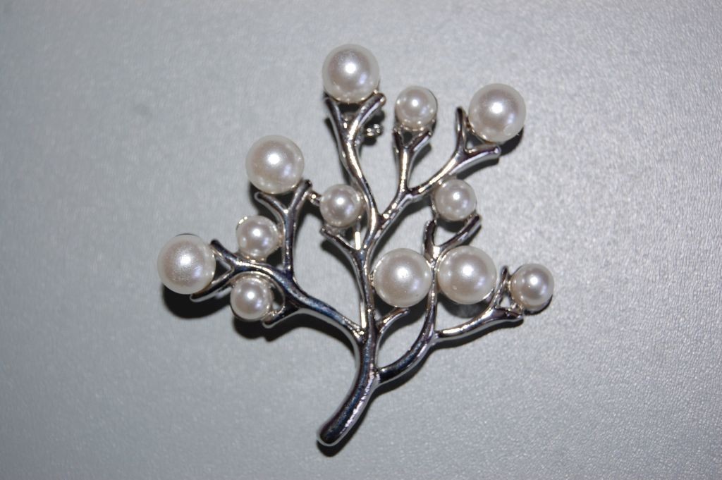 Tree of life silver brooch