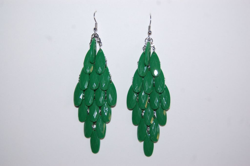 Pendientes 16 lágrimas verde