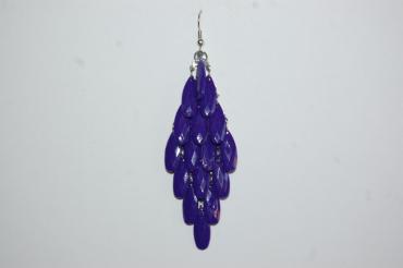 Pendientes 16 lágrimas morado