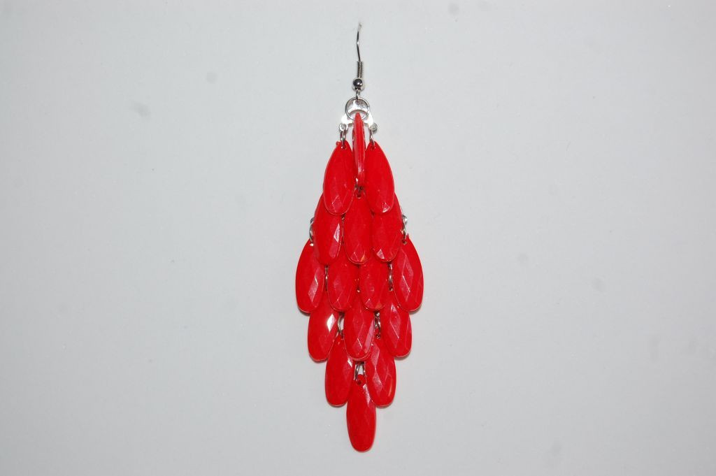 Pendientes 16 lágrimas rojo