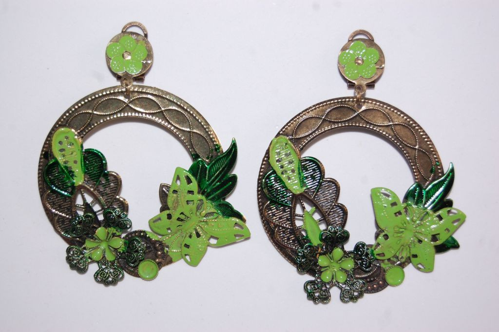 Pendientes Marismas metal verde