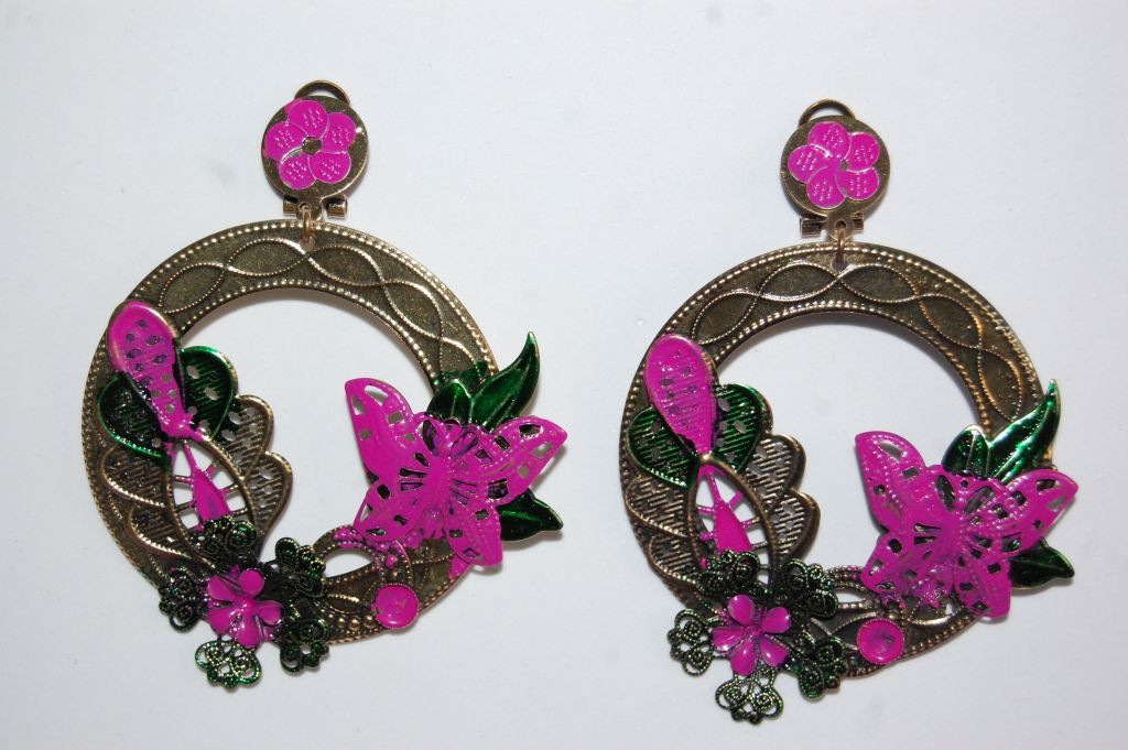 Pendientes Marismas metal fucsia