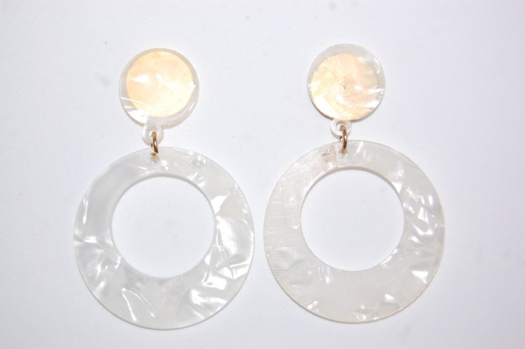 Translucent white sea earrings