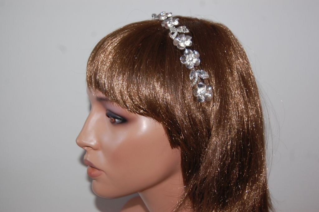 Beautiful flowers silver tiara