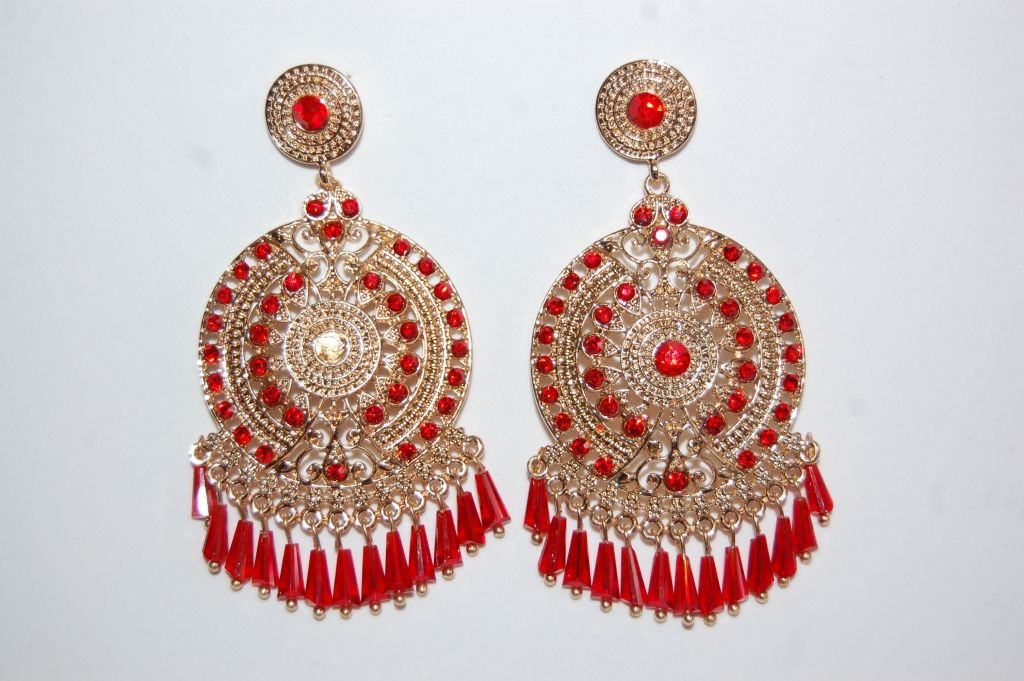 Red Gold hoop earrings