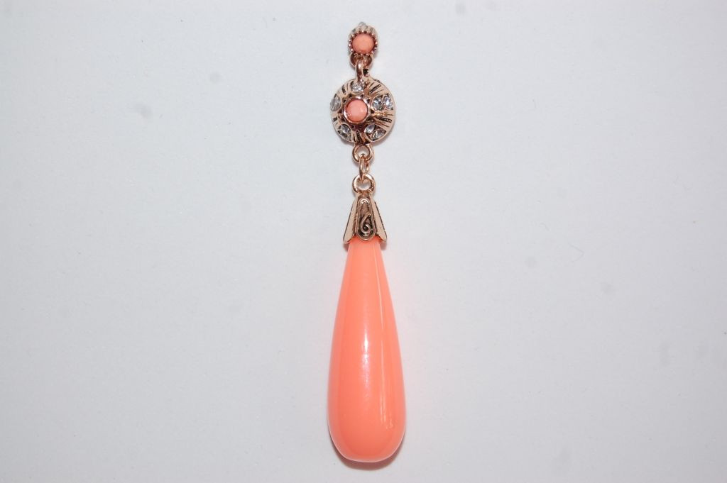 Earrings Queen coral clear