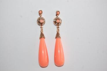 Earrings Queen coral clear