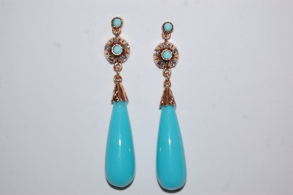 Earrings turquoise coral Queen