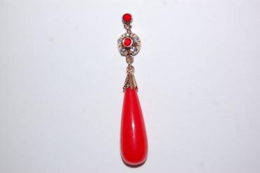 Earrings red coral Queen