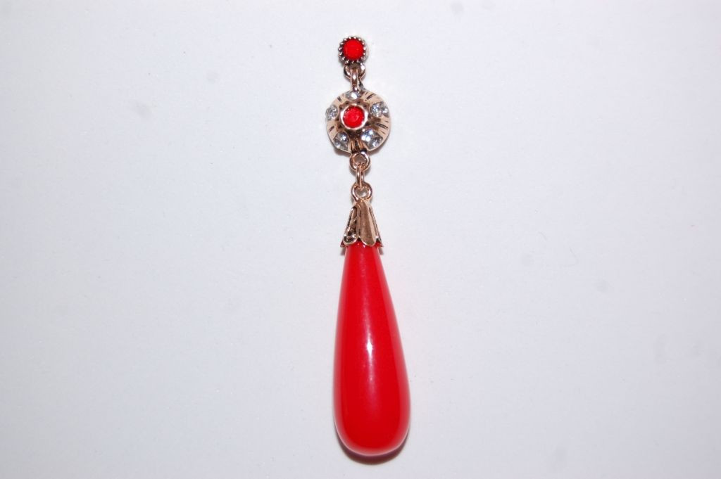 Earrings red coral Queen