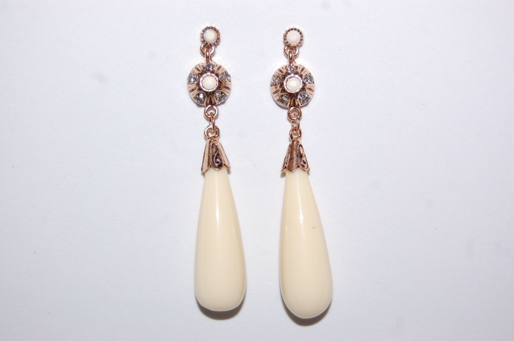 Pendientes Reina coral beige 0