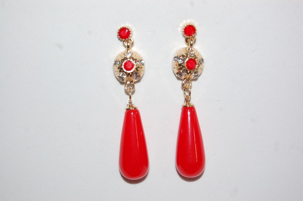 Pendientes niña Reina rojo