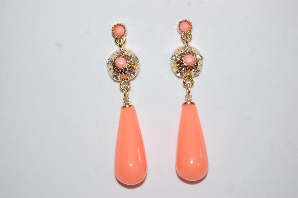 Pendientes niña Reina coral claro