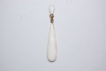 Earrings white teardrop metal