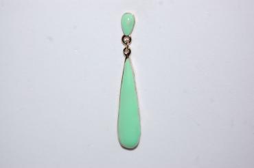 Green Teardrop Earrings metal water