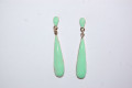 Green Teardrop Earrings metal water