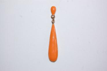 Pendientes metal lágrima naranja