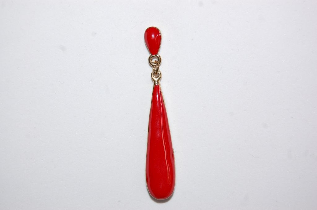 Red Teardrop Earrings metal