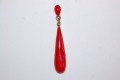 Red Teardrop Earrings metal