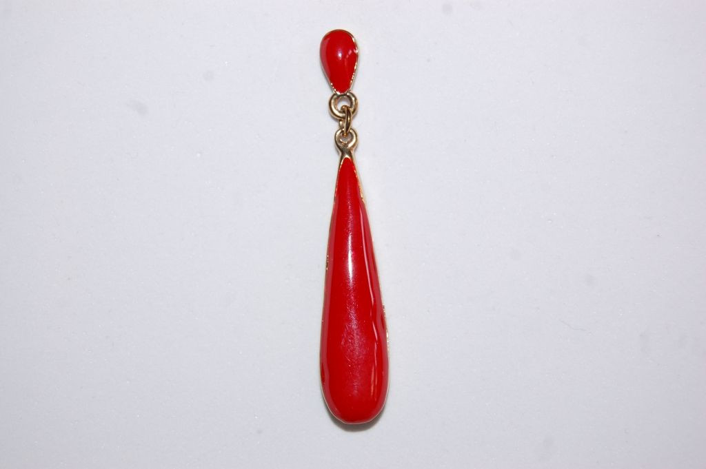 Red Teardrop Earrings metal