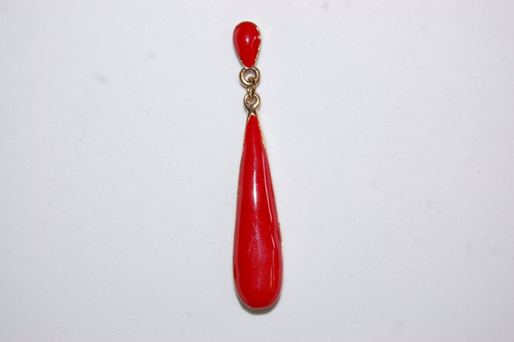 Red Teardrop Earrings metal