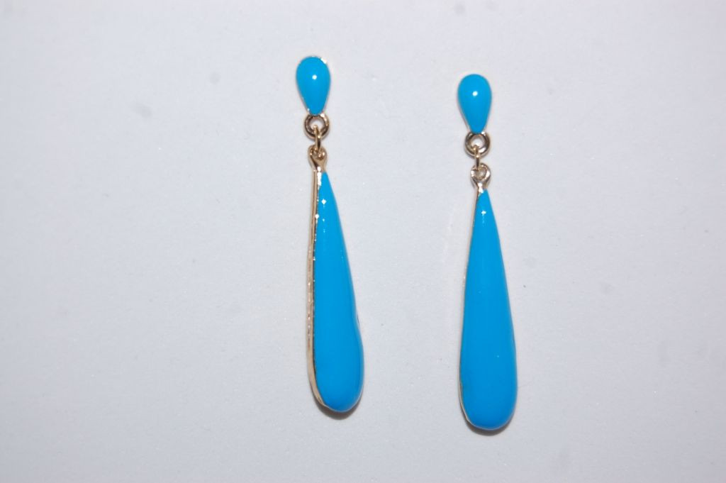 Earrings turquoise Teardrop metal