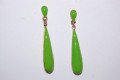 Pendientes metal lágrima verdes