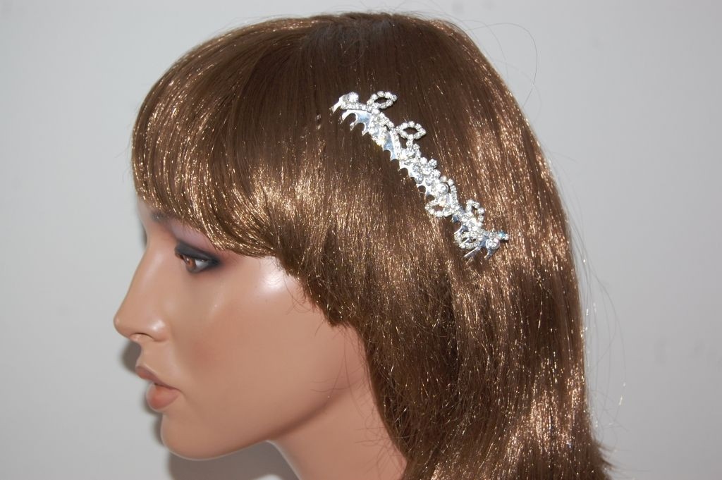 Comb corsages white sparkles