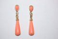 Pendientes dorados niña coral claro