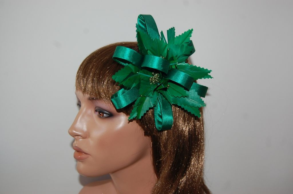 Played green satin corsage