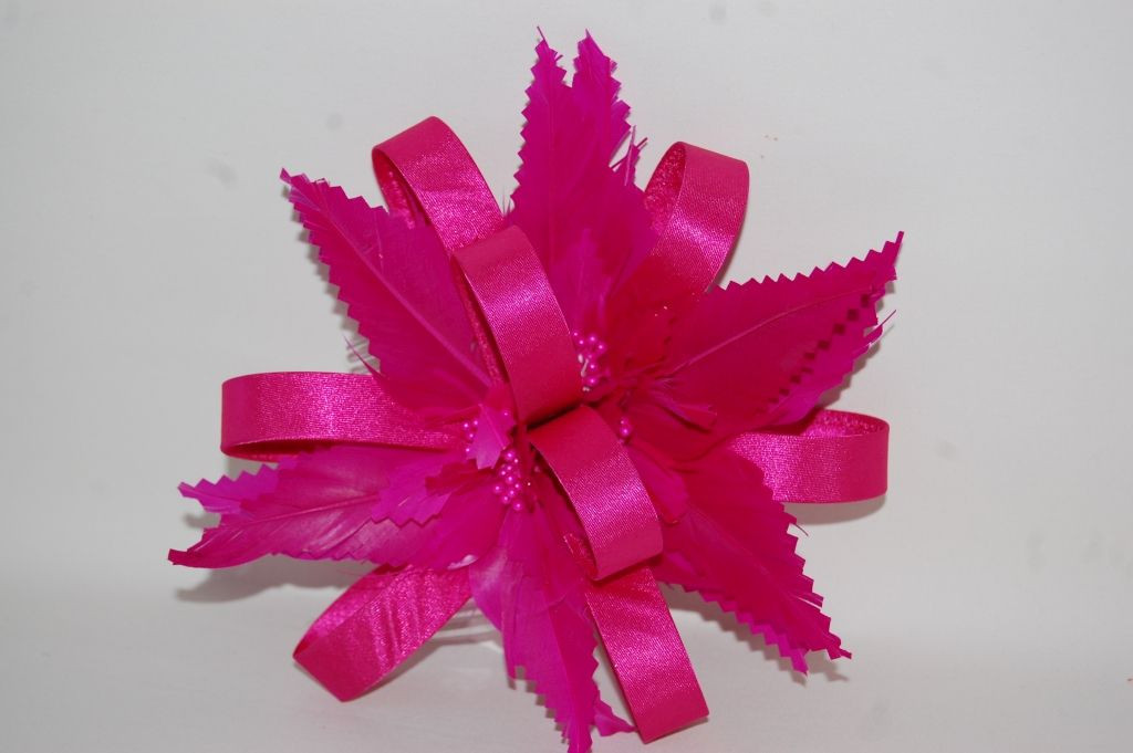 Touched Fuchsia satin corsage