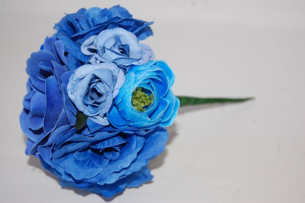 Blue floral corsage