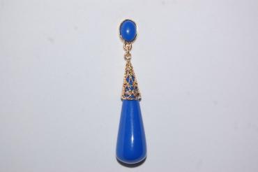 Blue Coral gold earrings