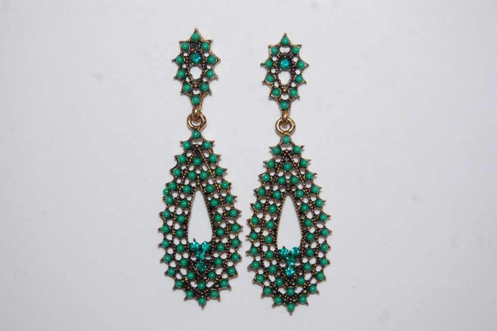 Marisol earrings green Teardrop