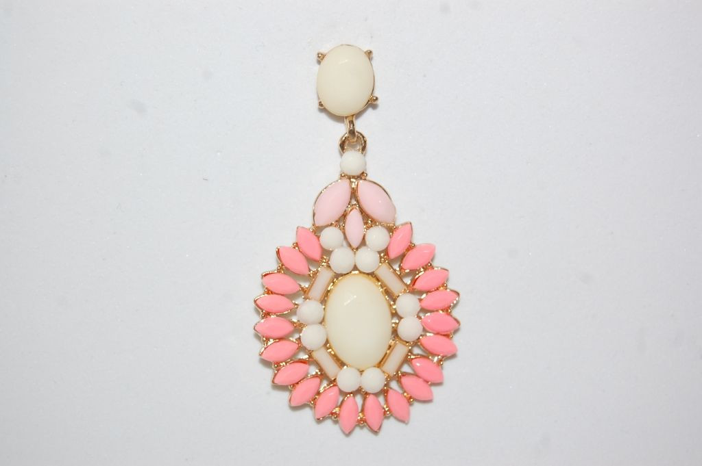 Earrings Danna beige and coral