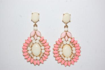 Earrings Danna beige and coral