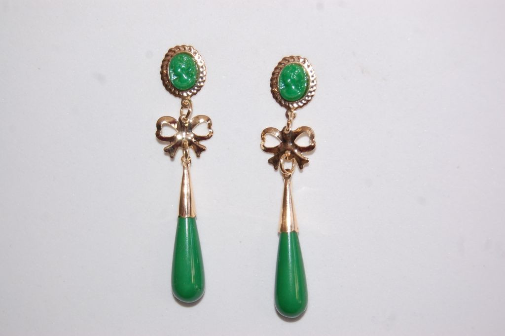 Pendientes niña coral lazo verde