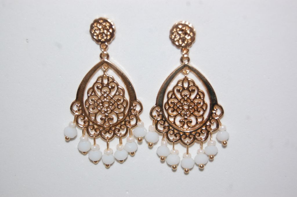 Pendientes niña flamenca Aris beige