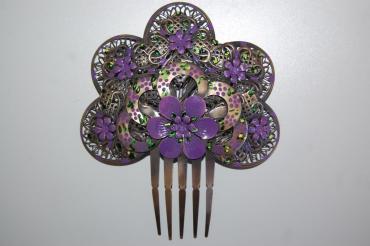 Peina flamenca metal y morado