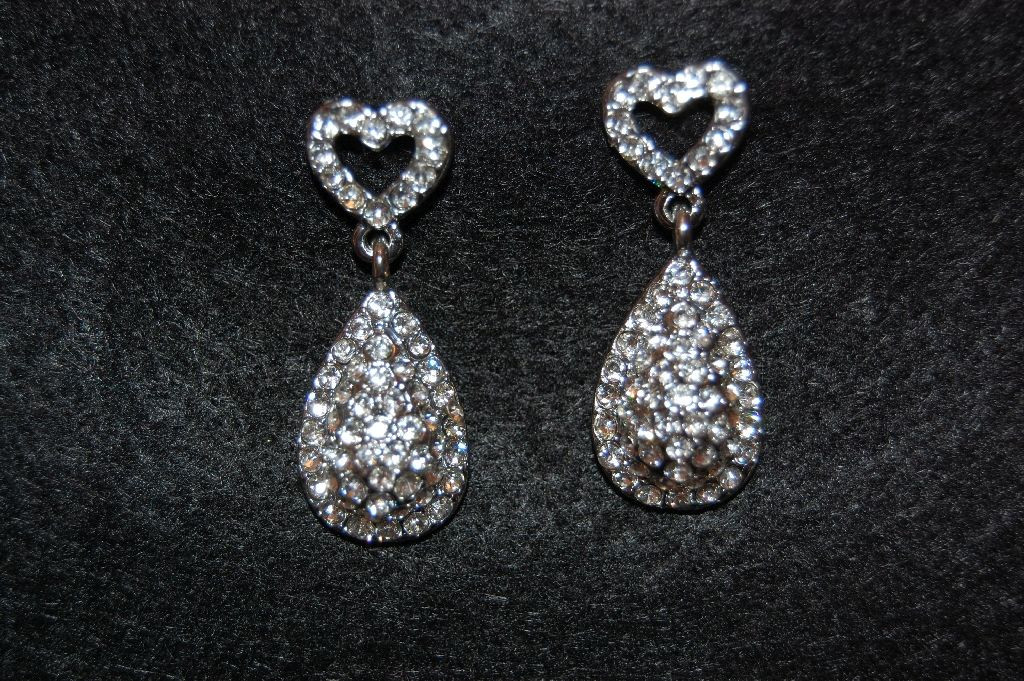 Earrings heart glitters