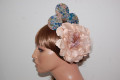 Peina floral azul y rosa